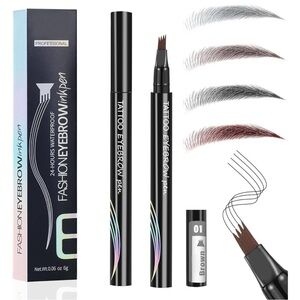 Precision Brown Brow Pen with Microblade Fork Tip 2 pac NIB